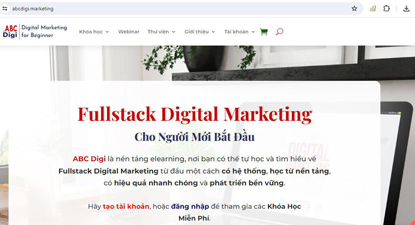 Trang web Abcdigi.Marketing