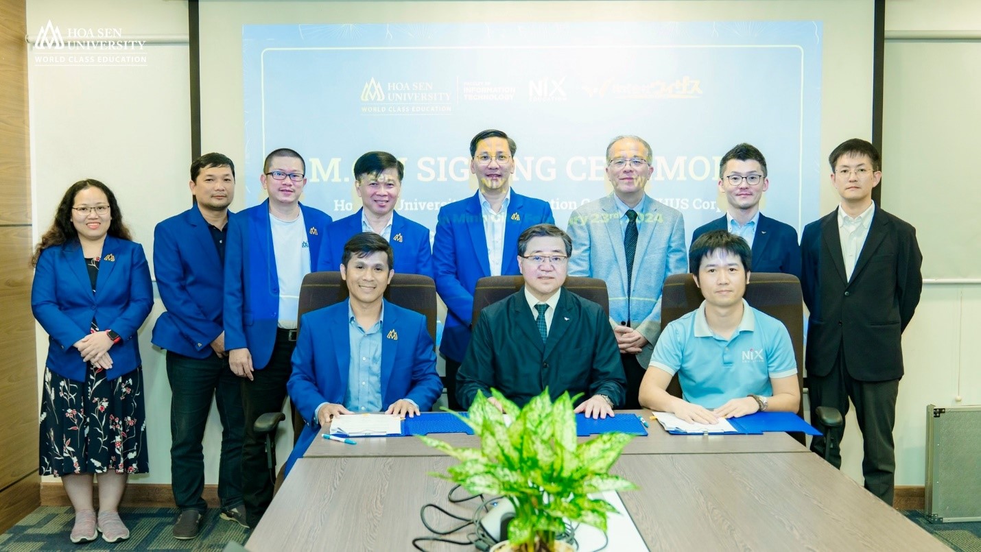 Khoa CNTT HSU ký kết hợp tác với đối tác doanh nghiệp Nhật Bản.