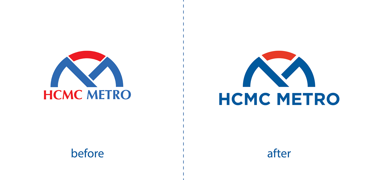 Logo của HCMC Metro sau khi được tái thiết kế.