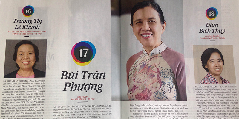Forbes Vietnam bình chọn_TS Bùi Trân Phượng_Đại học Hoa Sen