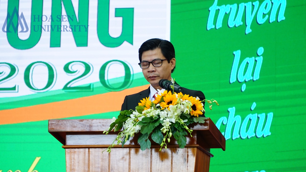 ThS. Phan Văn Thanh - Hiệu trưởng trường TH-THCS-THPT Trương Vĩnh Ký phát biểu tại sự kiện.